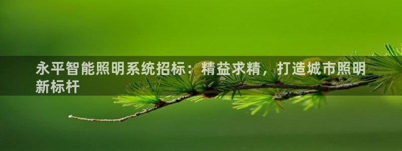 千亿国际打彩是真的吗知乎:永平智能照明系统招标:精益求精,打造城市照明
新标杆