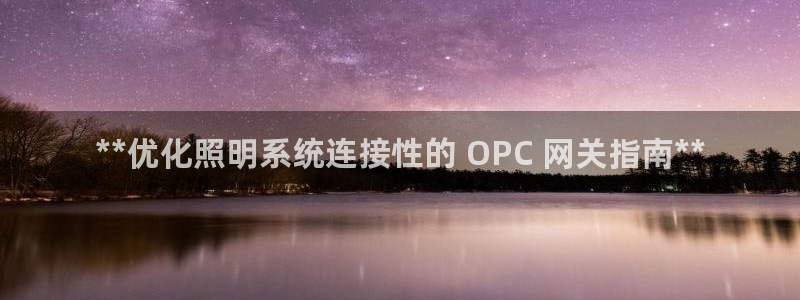 千亿国际手机官网下载:**优化照明系统连接性的 OPC 网关指南**